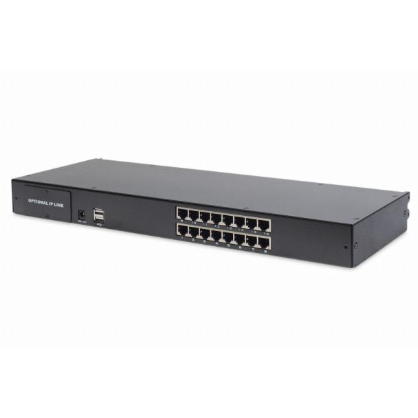 Digitus Console modulare con TFT da 17" (48,3 cm), 16 porte Cat.5 KVM e touchpad, tastiera tedesca