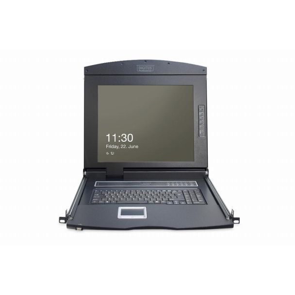 Digitus Console modulare con TFT da 17" (48,3 cm), 16 porte Cat.5 KVM e touchpad, tastiera italiana
