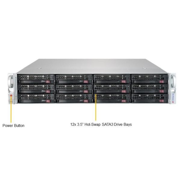 Supermicro SuperStorage Server 5029P-E1CTR12L Intel C622 LGA 3647 (Socket P) Armadio (2U) Nero