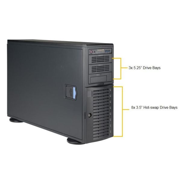 Supermicro SuperWorkstation 7049A-T Intel® C621 LGA 3647 (Socket P) Armadio (4U) Nero