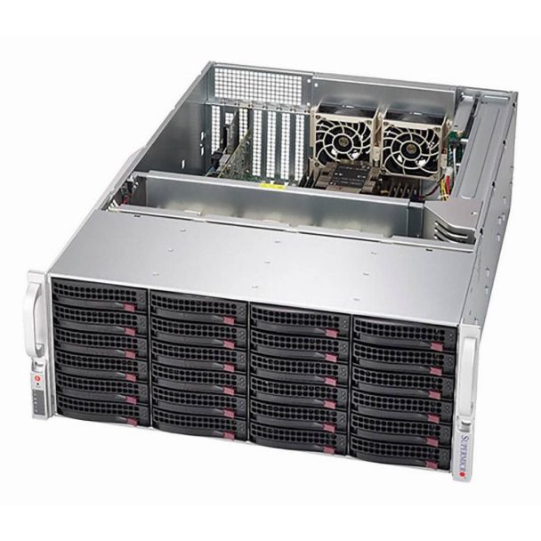 Supermicro SSG-640P-E1CR24L sistema barebone per server Intel C621A LGA 4189 Armadio (4U) Nero, Argento