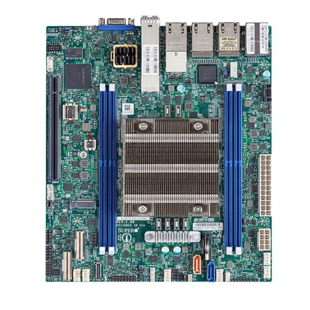 Supermicro SYS-110D-8C-FRAN8TP sistema barebone per server Intel SoC BGA 2579 Rack (1U) Argento