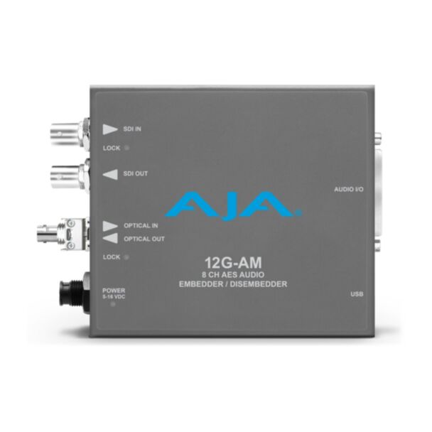 AJA 12G-AM-T-ST embedder/disembedder audio AES 8 canali 12G-SDI con trasmettitore fibra ST, 8 XLR