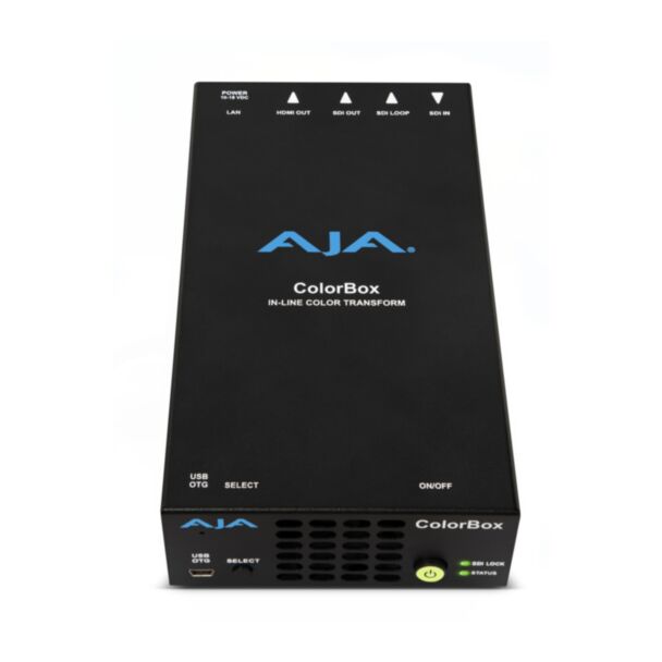 AJA ColorBox convertitore colore HDR/SDR in linea 12G-SDI e HDMI 2.0 con LUT AJA Color, Colorfront e NBCU