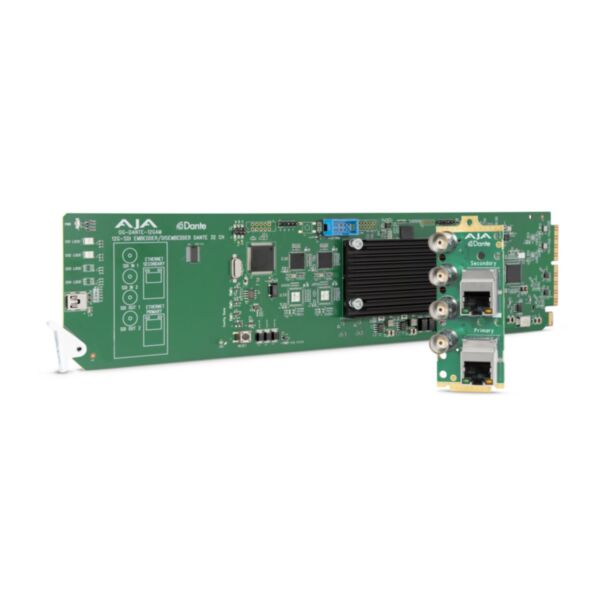 Aja Video Systems OG-DANTE-12GAM Dual 12G-SDI/DANTE 64-Channel Embedder/Disembedder, DashBoard Support