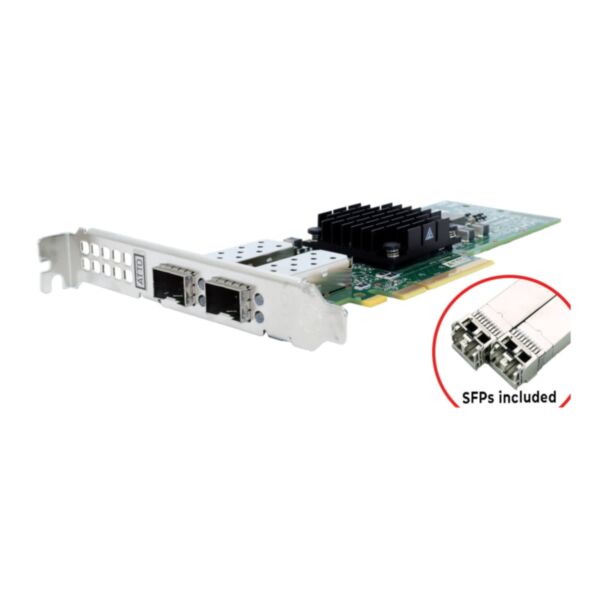 Atto Technology Dual Port 25GbE x8 PCIe 3, Low Profile, SFP28 module(s) sold seperately, Windows and Linux Support