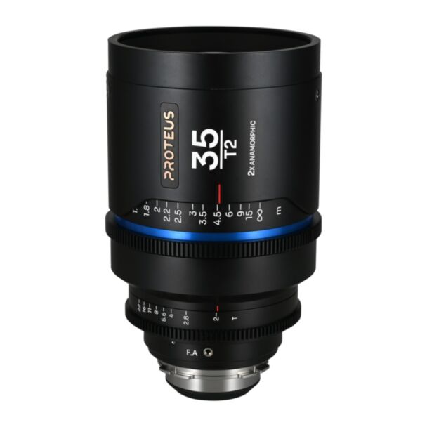 Laowa Proteus 2X 35mm T2 flare blu, scala metrica, anamorfico PL/EF