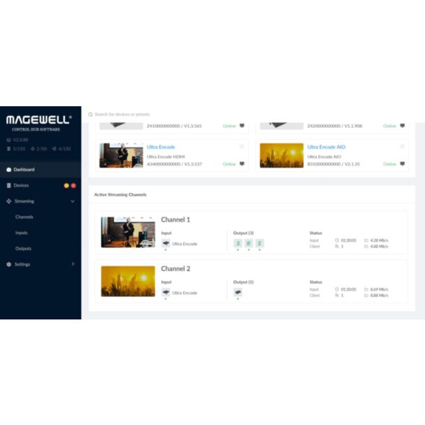 Magewell Control Hub Pro device management and stream conversion software licence