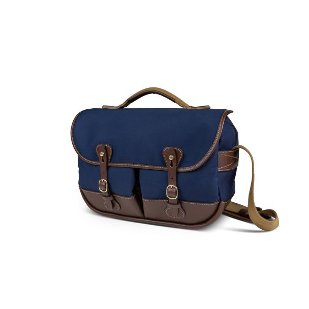 Billingham Mini Eventer Canvas Bag Navy Blue/Chocolate Leather Trim