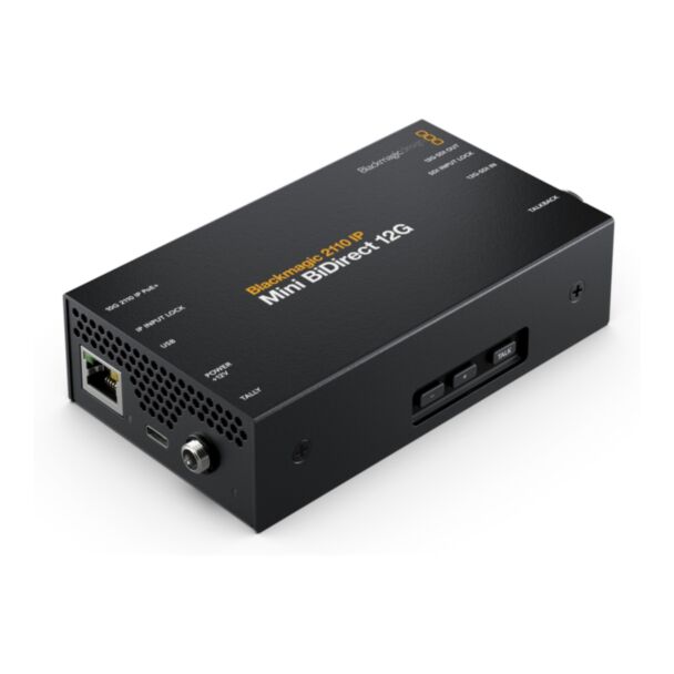 Blackmagic Design 2110 IP Mini BiDirect 12G – Convertitore camera 12G-SDI ↔ SMPTE 2110 con talkback
