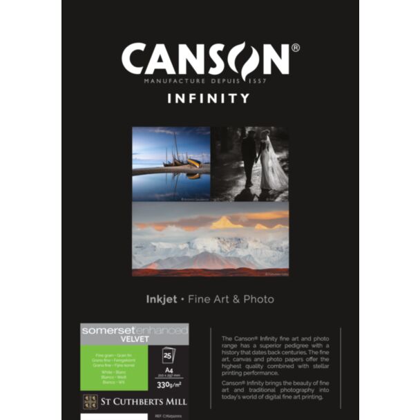 Canson Infinity Somerset Enhanced Velvet Radiant White gr330 25xA4