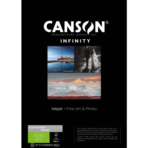 Canson Infinity Somerset Enhanced Velvet Radiant White test pack gr225 2xA4