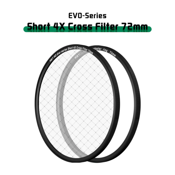 H&Y filtro EVO Short 4xCross HD alluminio anodizzato 72mm e adattatore magnetico