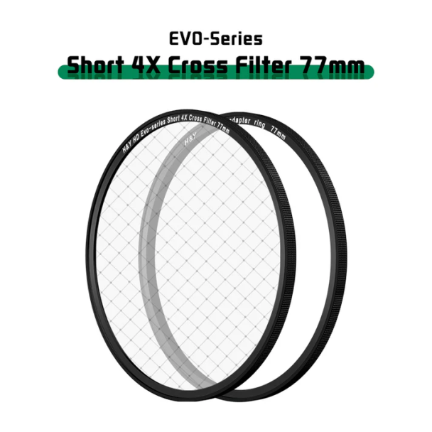 H&Y filtro EVO Short 4xCross HD alluminio anodizzato 77mm e adattatore magnetico