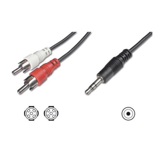 Link E10024 stereo cable for connection speakers-card audio 1 connector 3.5 mm. - 2 connectors cinch (RCA) male - 20 m