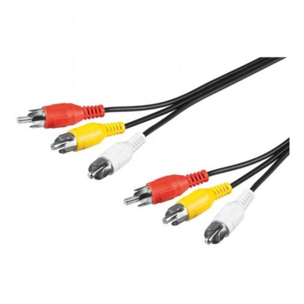 Link E10111 audio cable video 3 connectors RCA male/male (2xaudio 1xvideo) 5 m