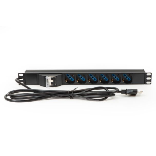 Link LK100503 multipresa alimentazione per rack 19" con 6 prese universali tripolari/schuko magnetotermica cavo 3 m