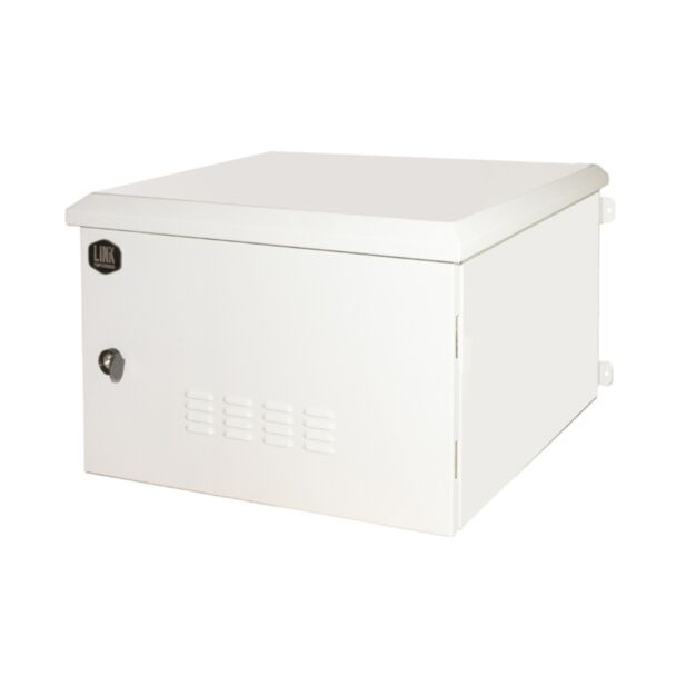 Link LK191260IP armadio rack 19 pollici 12U per reti da esterno classe protezione IP55 misure mm (L)600x(P)600x(A)600 grigio chiaro con ventole
