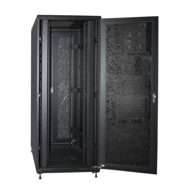 Link LK1942U88FN rack cabinet 19" 42U (H)2055, (W)800, (D)800 perforated door with cable management side, black