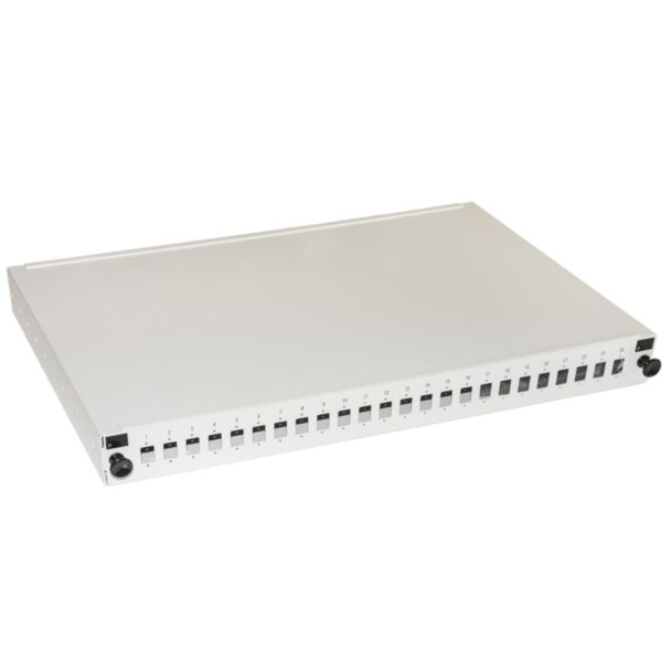 Link LK24FO fibre optic panel 19" with 24 ports SC simplex or LC duplex depth 250 mm grey with accessories