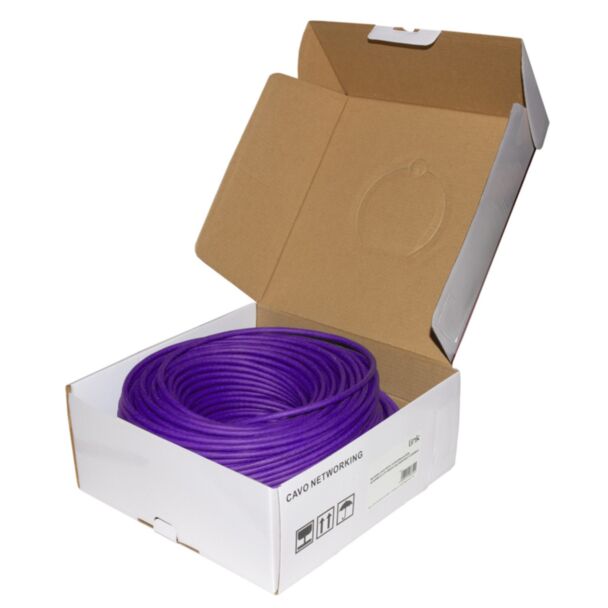 Link LK6A100VI bulk network cable Cat 6A UTP unshielded, stranded, AWG24, halogen free, 100 m, purple