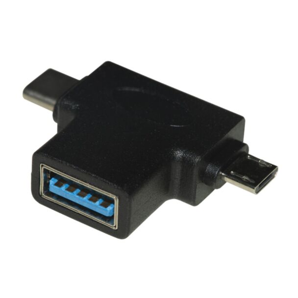 Link LKADAT150 adapter 3 in UNO - connector USB female - micro USB male - USB-C male