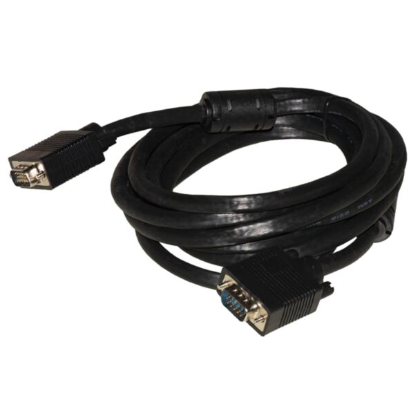 Link LKCVGA18HD VGA cable monitor 15 pin male/male 1.80 m with ferrite with 15 wires connected, black