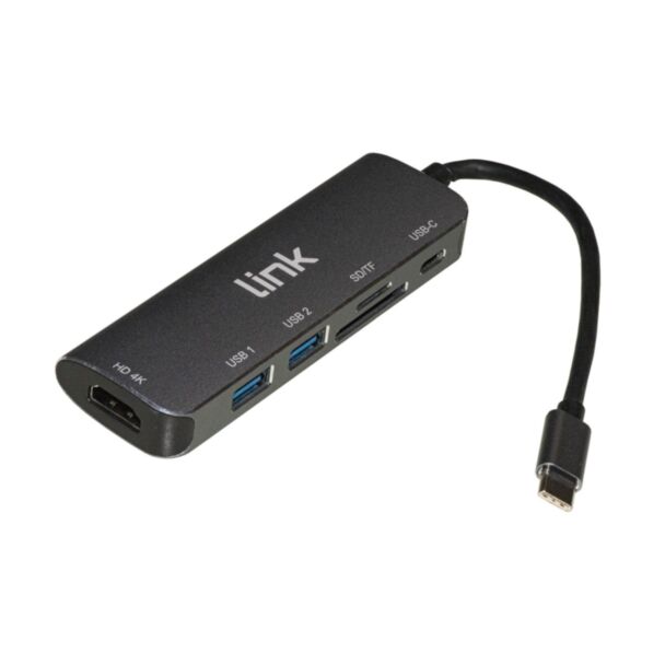 Link LKDOCK6 docking station USB-C with 6 ports: HDMI 4K, USB-C, 2xusb 3.0, card reader micro SD, SD/MMC