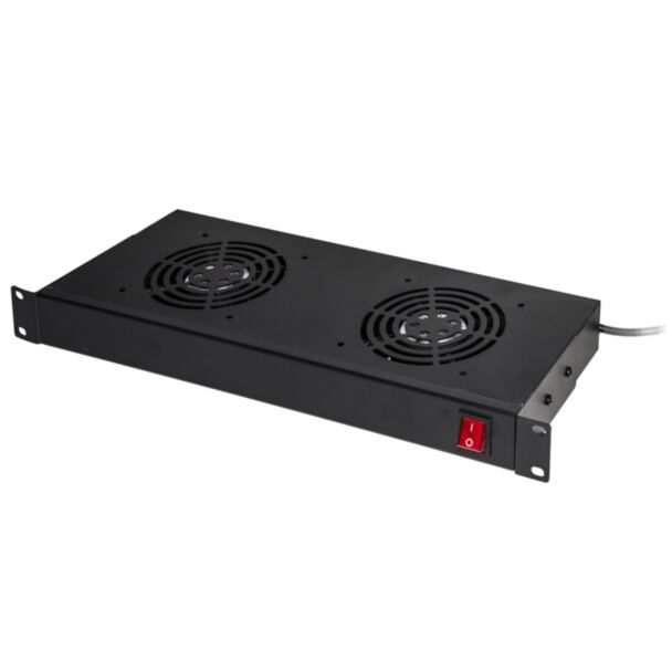 Link LKFAN2R ripiano per armadi rack19" con 2 ventole nero 2 agganci 483x170x44 mm