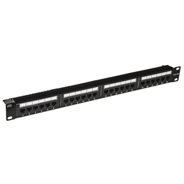 Link LKP6A24U patch panel 24 ports unshielded category 6A with cable support with label and protection transparent on each door