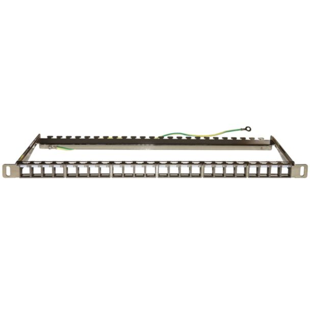 Link LKPV24SB patch panel empty metal with bar support rear 1/2U for connectors shielded with outlet earth screws included