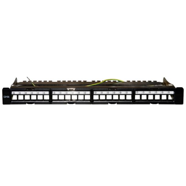 Link LKPV24SR patch panel empty metal with frame removable with bar support rear for connectors shielded with outlet earth
