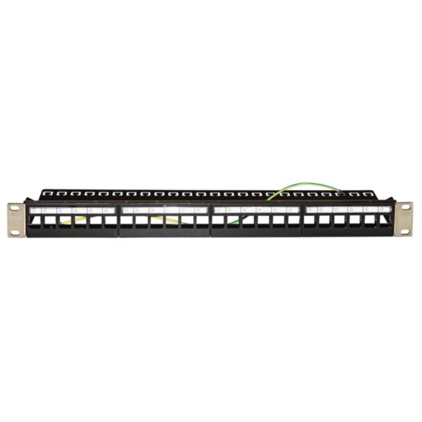 Link LKPV24SS patch panel empty metal with bar support rear for connectors shielded with outlet earth screws included