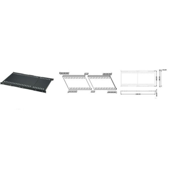 Link LKRIP1000 extendable shelf 560 A1023 mm for rack cabinets 19" up to 1000 mm, light grey