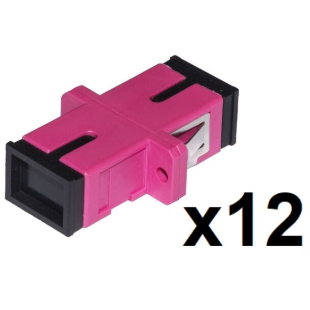 Link LKSCS412 pack of 12 fibre optic adapters SC/SC multimode simplex OM4 UPC