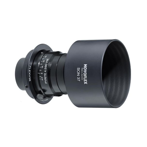 Novoflex 90mm lens head for BAL-F . Made by Schneider Kreuznach incl. Bellows and lens hood