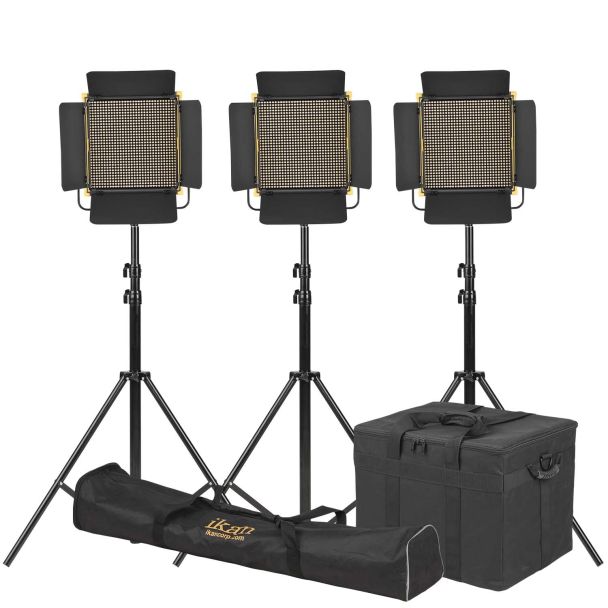 Ikan International OYB10-3PT-KIT Onyx 1 x 1 Bi-Color 3-Point LED Light Kit