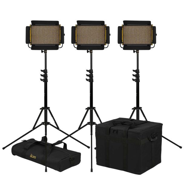 Ikan International OYB5-3PT-KIT Onyx Half x 1 Bi-Color 3-Point LED Light Kit