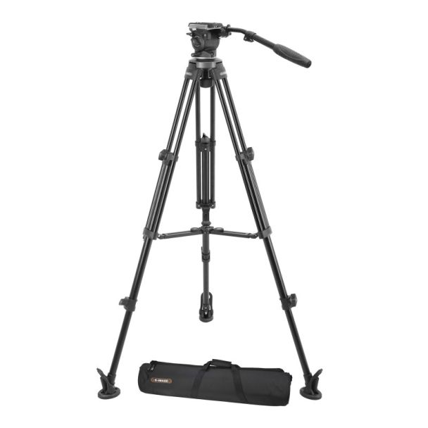 Ikan International EK630 2 Stage Aluminum Video Tripod Kit w/ 75mm Bowl & 8.8 lbs Payload (E-Image)