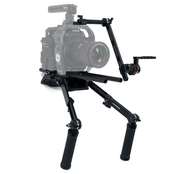 Ikan International STR-CINE-RIG STRATUS Cine Shoulder Rig System w/ 15mm Rods, Offset Weight, Handgrips, EVF Holder, Manfrotto Baseplate