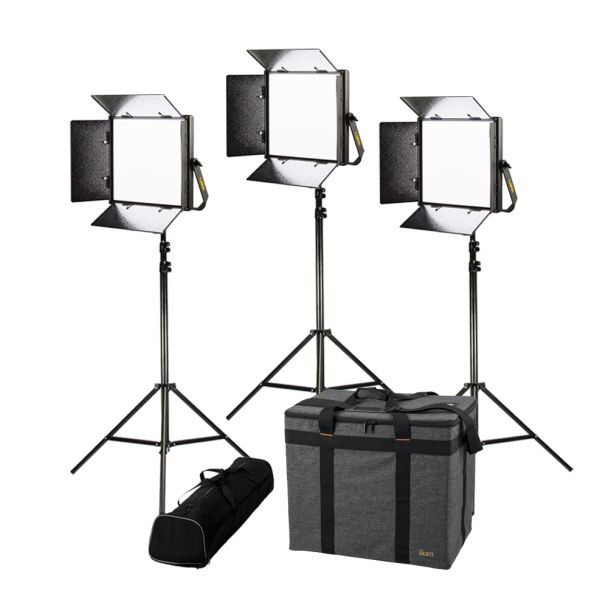 Ikan International LBX10-3PT-KIT Kit with 3 x Lyra Bi-Color 1 x 1 LED Soft Lights