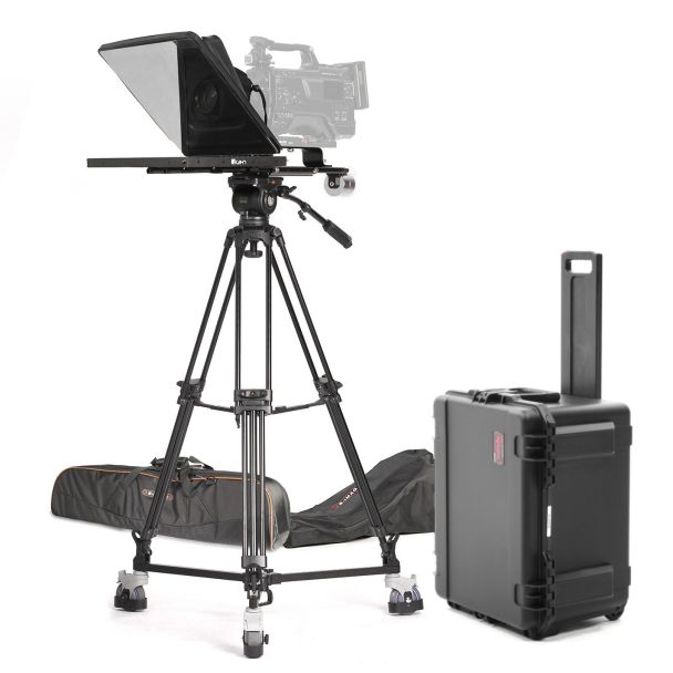 Ikan International PT4700-TRIPOD-TK 17" Teleprompter, Tripod & Dolly Turnkey w/ Travel Case