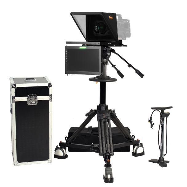 Ikan International PT4900S-TMW-PEDESTAL 19" SDI Teleprompter, Pedestal & Dolly Turnkey w/ Talent Monitor