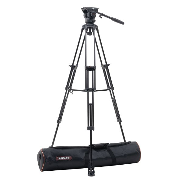 Ikan International EG780A2 2-Stage Aluminum Fluid Head Tripod Kit, 22 lbs Payload, w/ Adjustable Drag (E-Image)