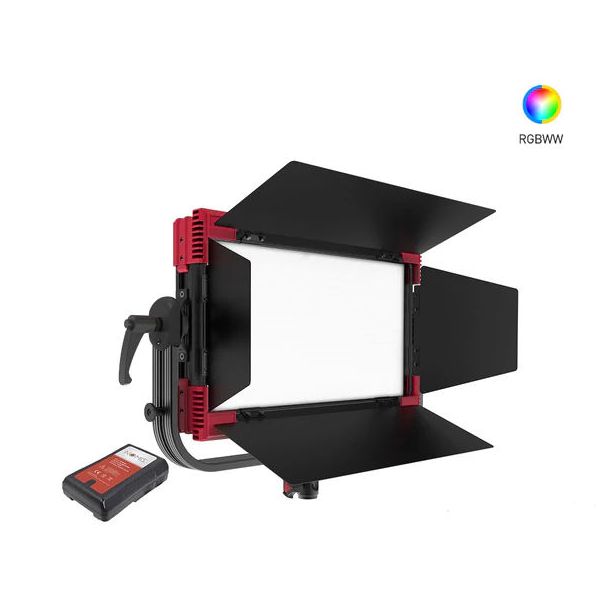 Rayzr MC100 Multi Color RGBWW Soft LED Panel light + NVM-95 95Wh V-Mount Battery