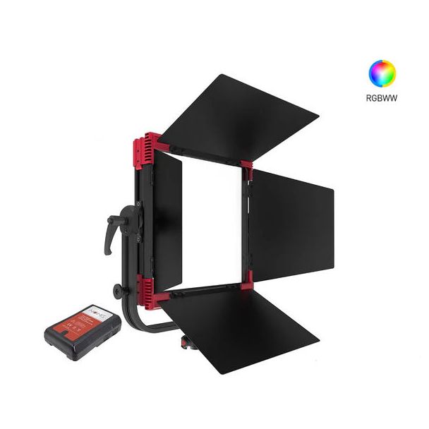 Rayzr MC120 Multi Color RGBWW Soft LED Panel light + NVM-95 95Wh V-Mount Battery