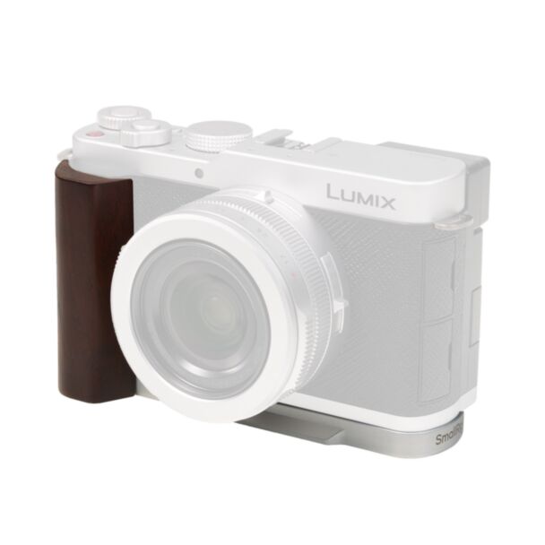 SmallRig piastra a L con impugnatura in legno per Panasonic LUMIX L10, argento