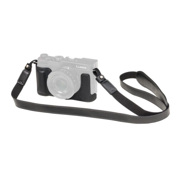 SmallRig mezza custodia in pelle con tracolla per Panasonic LUMIX L10, nera