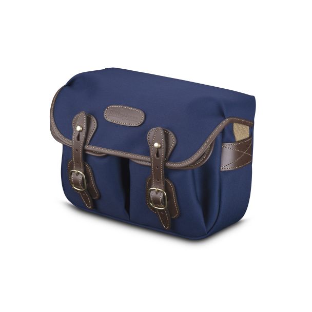 Billingham Hadley Small Bag Navy Canvas/Chocolate Leather Trim + Brass Trim