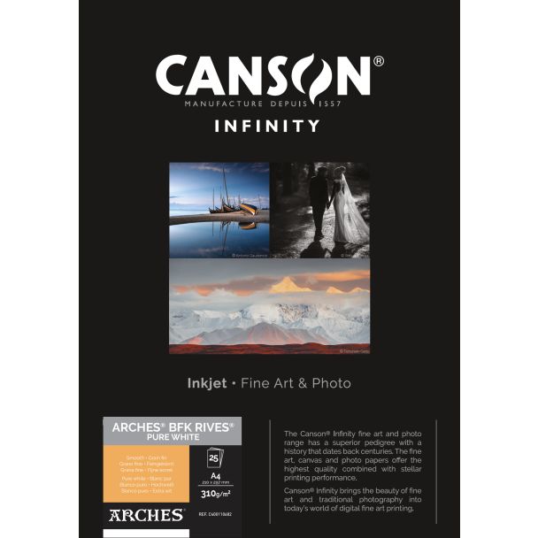 Canson Infinity Arches BFK Rives Pure White gr310 A4x25